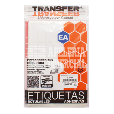 ETIQUETAS AUTOADHERIBLES BLANCAS TRANSFER 16-22