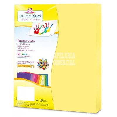 PAPEL FLOURESCENTE T.CARTA C/U AMARILLO PASTEL