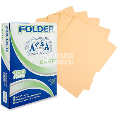 FOLDER T. CARTA COLOR CREMA C/U 