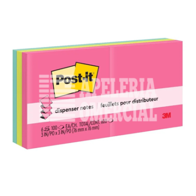 PAPELETAS POST IT POP UP 76 MM. X 76 MM. C/600 HOJAS
