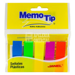 PAPELETAS MEMOTIP SEÑALES PLASTICAS NEON C/125 JANEL