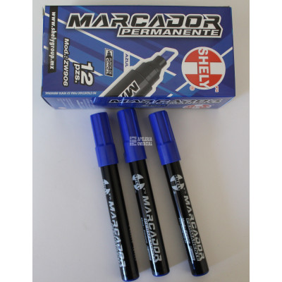 MARCADOR PUNTO GRUESO PERMANENTE SHELY C.AZUL