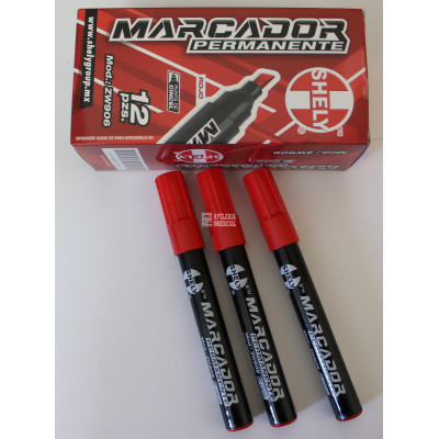 MARCADOR PUNTO GRUESO PERMANENTE SHELY C.ROJO