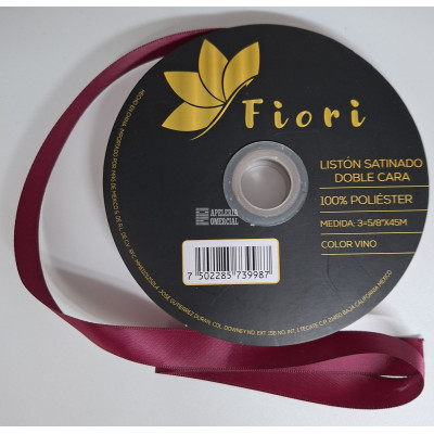 MERCERIA LISTON SATINADO 5/8" X 45 M. COLOR VINO