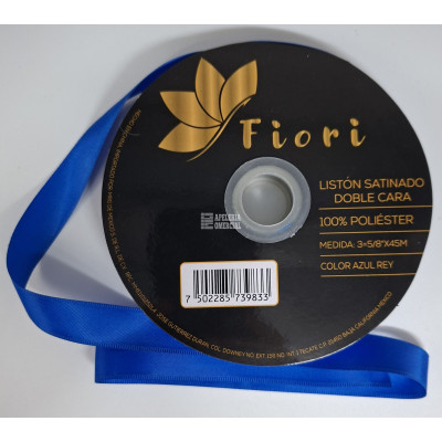 MERCERIA LISTON SATINADO 5/8" X 45 M. COLOR AZUL REY